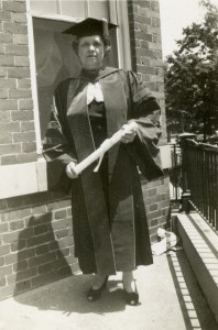Euphemia Haynes Lofton, Educational Superstar of the District of Columbia. Here, she is pictured with her Ph.D. in Mathematics from CUA. Haynes Lofton was the first African American woman to graduate with a doctoral degree in math in the U.S. 