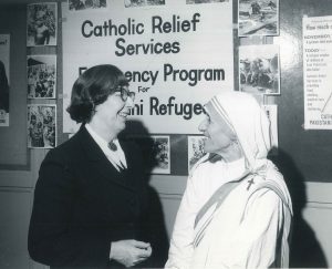 Egan and Teresa, ca. 1970s. Catholic Relief Services was instrumental in aiding and spreading Teresa’s mission and message across the world. American Catholic History Research Center and University Archives.