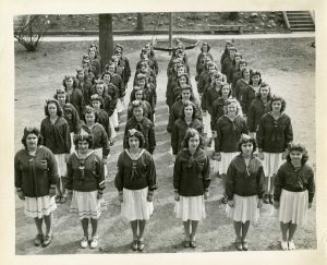 St. Rose’s Victory Corps in formation, 1943.