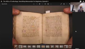 a screenshot with a medieval manuscript from the video series which will be announced below
